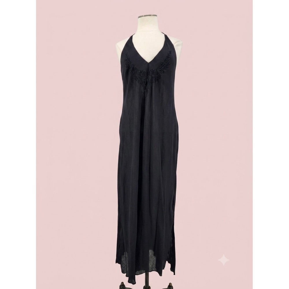 Uluwatu Gauzy Maxi Slip Dress Beachy Coastal Vacation Halter Neckline Size XL